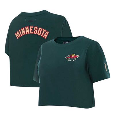 Women's Pro Standard Green Minnesota Wild Classic Boxy Cropped T-Shirt