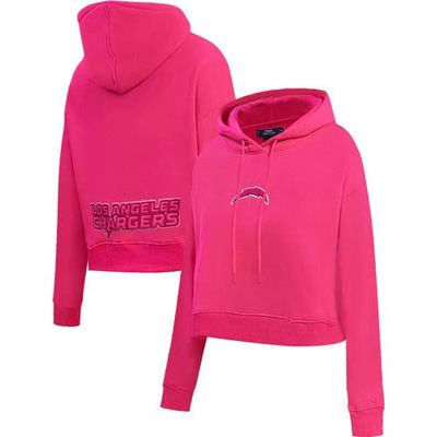 Women's Pro Standard Los Angeles Chargers Triple Pink Cropped Pullover Hoodie