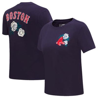 Women's Pro Standard Navy Boston Red Sox Roses T-Shirt