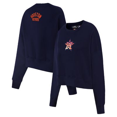 Women's Pro Standard Navy Houston Astros Painted Sky Pullover Sweatshirt