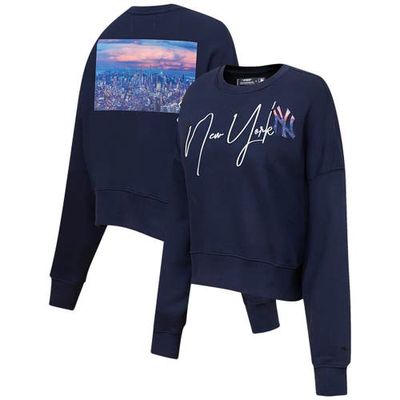 Women's Pro Standard Navy New York Yankees City Scape Pullover Sweatshirt