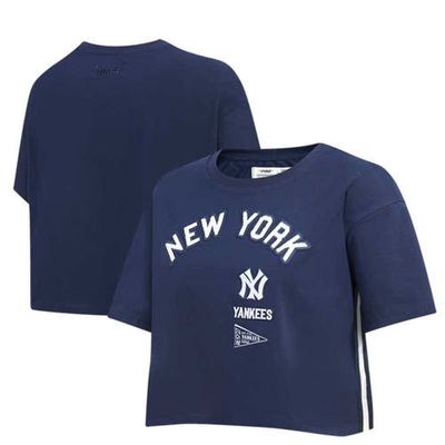 Women's Pro Standard Navy New York Yankees Retro Classic Cropped Boxy T-Shirt