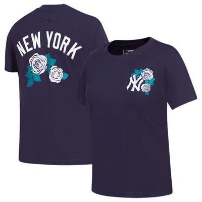 Women's Pro Standard Navy New York Yankees Roses T-Shirt