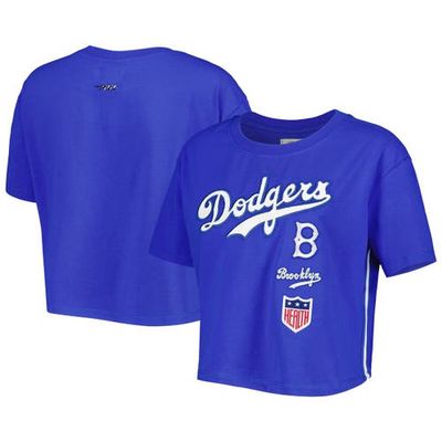 Women's Pro Standard Royal Brooklyn Dodgers Cooperstown Collection Retro Classic Cropped Boxy T-Shirt