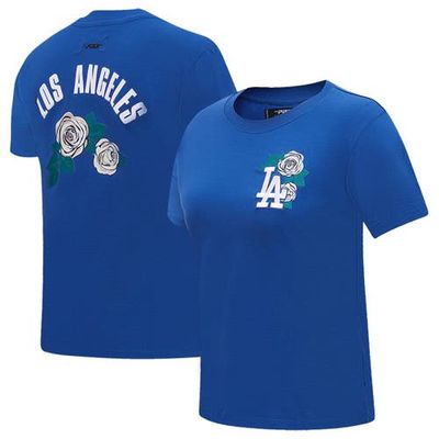 Women's Pro Standard Royal Los Angeles Dodgers Roses T-Shirt
