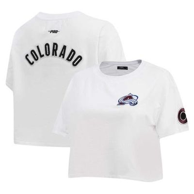 Women's Pro Standard White Colorado Avalanche Classic Boxy Cropped T-Shirt
