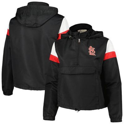 Women's Profile Black St. Louis Cardinals Plus Size Anorak Quarter-Zip Hoodie