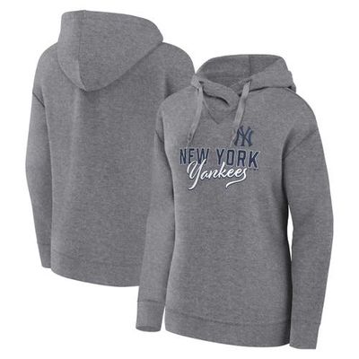 Women's Profile Heather Gray New York Yankees Plus Size Pullover Hoodie