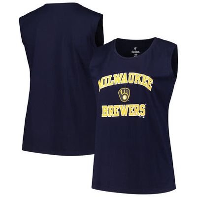 Women's Profile Navy Milwaukee Brewers Plus Size Tank Top