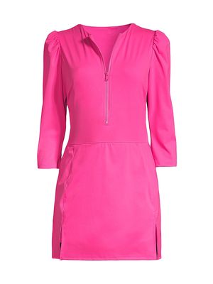 Women's Puff-Sleeve Pickleball Minidress - Ultra Pink - Size XS