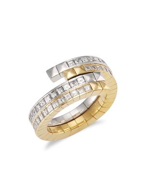 Women's Queen Of Diamonds 18K White Gold, 18K Yellow Gold & Diamond Ring - Yellow Gold - Size 6 - Yellow Gold - Size 6
