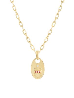 Women's Qu'Hier Que Demain 14K Gold-Plated, Ruby & Zircon Pendant Necklace - Gold