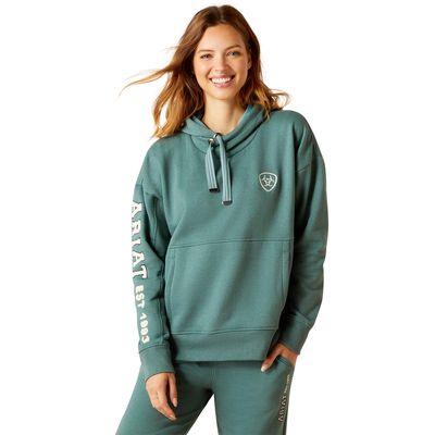 Women's Rabere Hoodie in Silver Pine Heather Cotton, Size: XS by Ariat