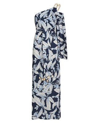 Women's Randi One-Shoulder Maxi Dress - Maldive Blue - Size Small