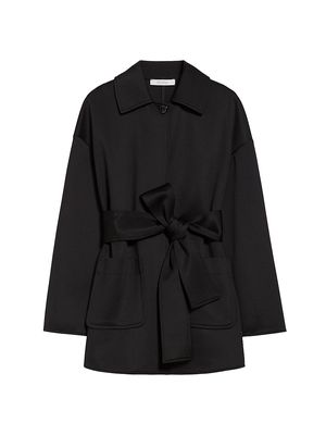 Women's Rauche Belted Jersey Jacket - Black - Size Medium