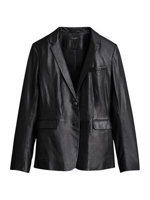 Women's Razor Leather Blazer - Black - Size 4