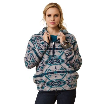 Women's REAL Berber Pullover Sweatshirt in Rocky Mountain Print, Size: 3X by Ariat
