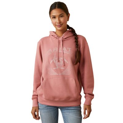 Women's REAL Fading Lines Hoodie in Dusty Rose, Size: 3X by Ariat