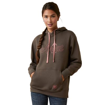 Women's REAL Thunderbird Hoodie in Banyan Bark, Size: 3X by Ariat