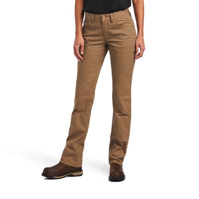 Women's Rebar DuraStretch Made Tough Double Front Pant in Field Khaki, Size: 25 Short by Ariat