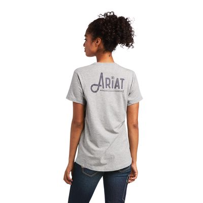 Women's Rebar Workman Graphic Logo T-Shirt in Heather Grey, Size: XS by Ariat