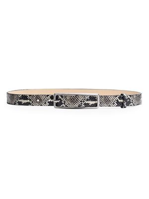 Women's Rebound Snake-Embossed Leather Belt - Snake Print - Size XS