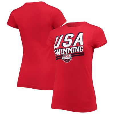 Women's Red Team USA Swimming Wordmark T-Shirt