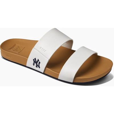 Women's REEF New York Yankees Cushion Vista Sandals in White