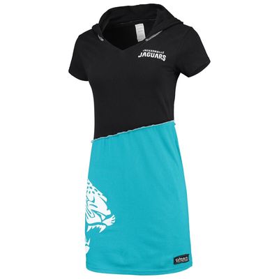 Women's Refried Apparel Black/Teal Jacksonville Jaguars Sustainable Hooded Mini Dress