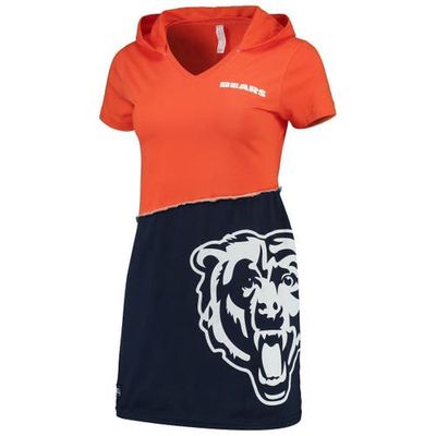 Women's Refried Apparel Orange/Navy Chicago Bears Sustainable Hooded Mini Dress