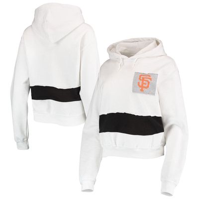 Women's Refried Apparel White/Black San Francisco Giants Cropped Pullover Hoodie