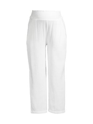 Women's Remy Cotton Cropped Pants - White - Size Small