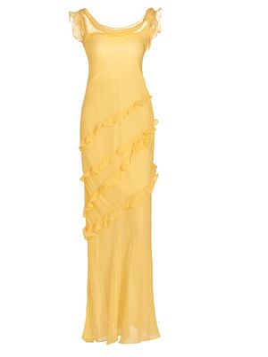 Women's Renu Georgette Frill Dress - Sunlight - Size 0