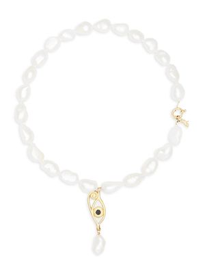 Women's Resin Ines Baroque Pearl Necklace - Yellow Gold - Yellow Gold