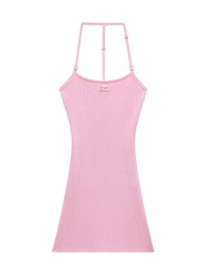 Women's Rib-Knit Strap Minidress - Rose - Size Small