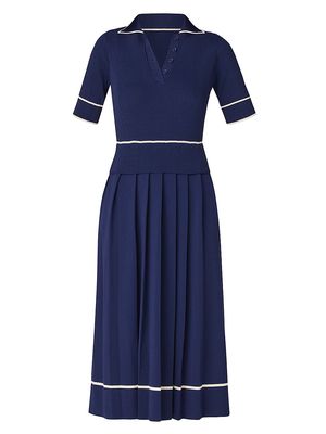 Women's Riley Knit Short-Sleeve Midi-Dress - Navy - Size Large