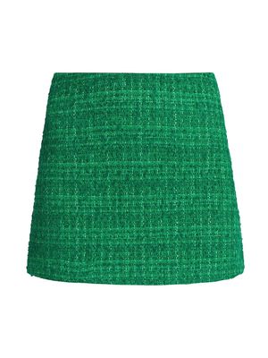 Women's Riley Tweed A-Line Miniskirt - Light Emerald - Size 4