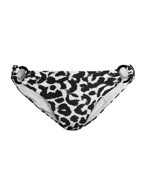 Women's Ring Trim Bikini Bottom - Mia Leopard - Size Medium