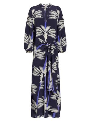 Women's Rio Chicama Tropical Maxi Dress - Navy Ecru - Size 4