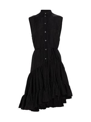 Women's River Asymmetric Belted Midi-Dress - Black - Size 12 - Black - Size 12