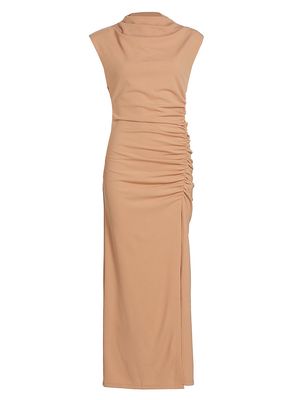 Women's Robin Ruched Sleeveless Midi-Dress - Taupe - Size Medium