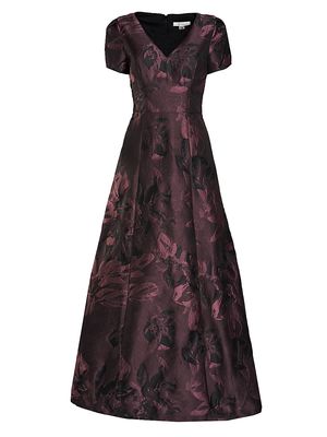 Women's Rowena Floral Jacquard Ball Gown - Mink Rose - Size 6