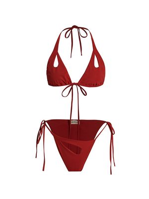 Women's Rua String Bikini Set - Terra Rossa - Size Small - Terra Rossa - Size Small