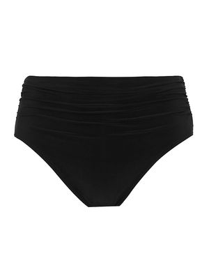 Women's Ruched High-Waisted Bikini Bottom - Black - Size 16W - Black - Size 16W