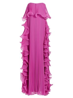 Women's Ruffled Strapless Gown - Orchid - Size 10