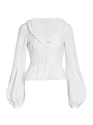 Women's Sabrina Blouson Sleeve Shirt Jacket - Natural - Size 2 - Natural - Size 2