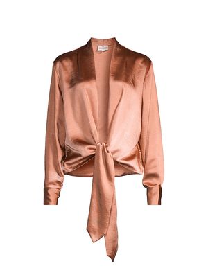 Women's Satin Wrap Jacket - Ginger Rich Satin - Size Small