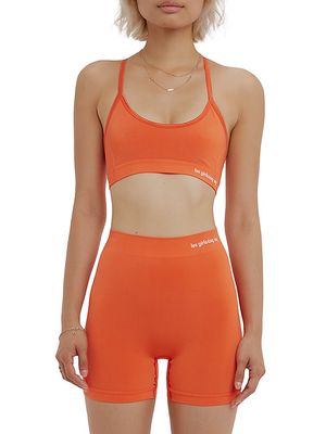 Women's Seamfree Sport Biker Shorts - Burnt Orange - Size XS - Burnt Orange - Size XS