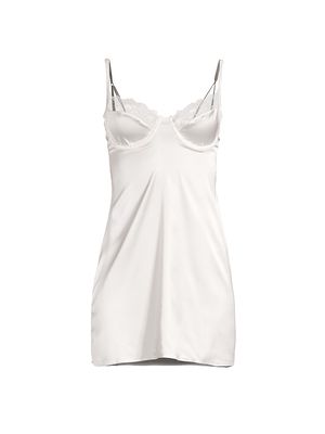 Women's Sienna Satin Cut-Out Minidress - Ivory - Size XS