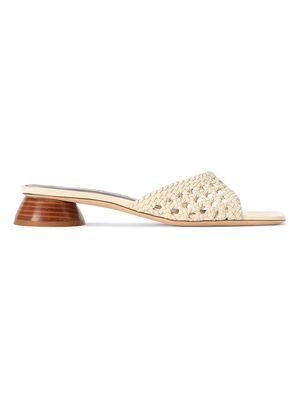 Women's Simone 35MM Crochet Leather Mules - Cream - Size 7